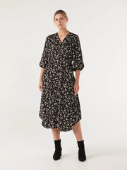 The Washed Satin Print Dress