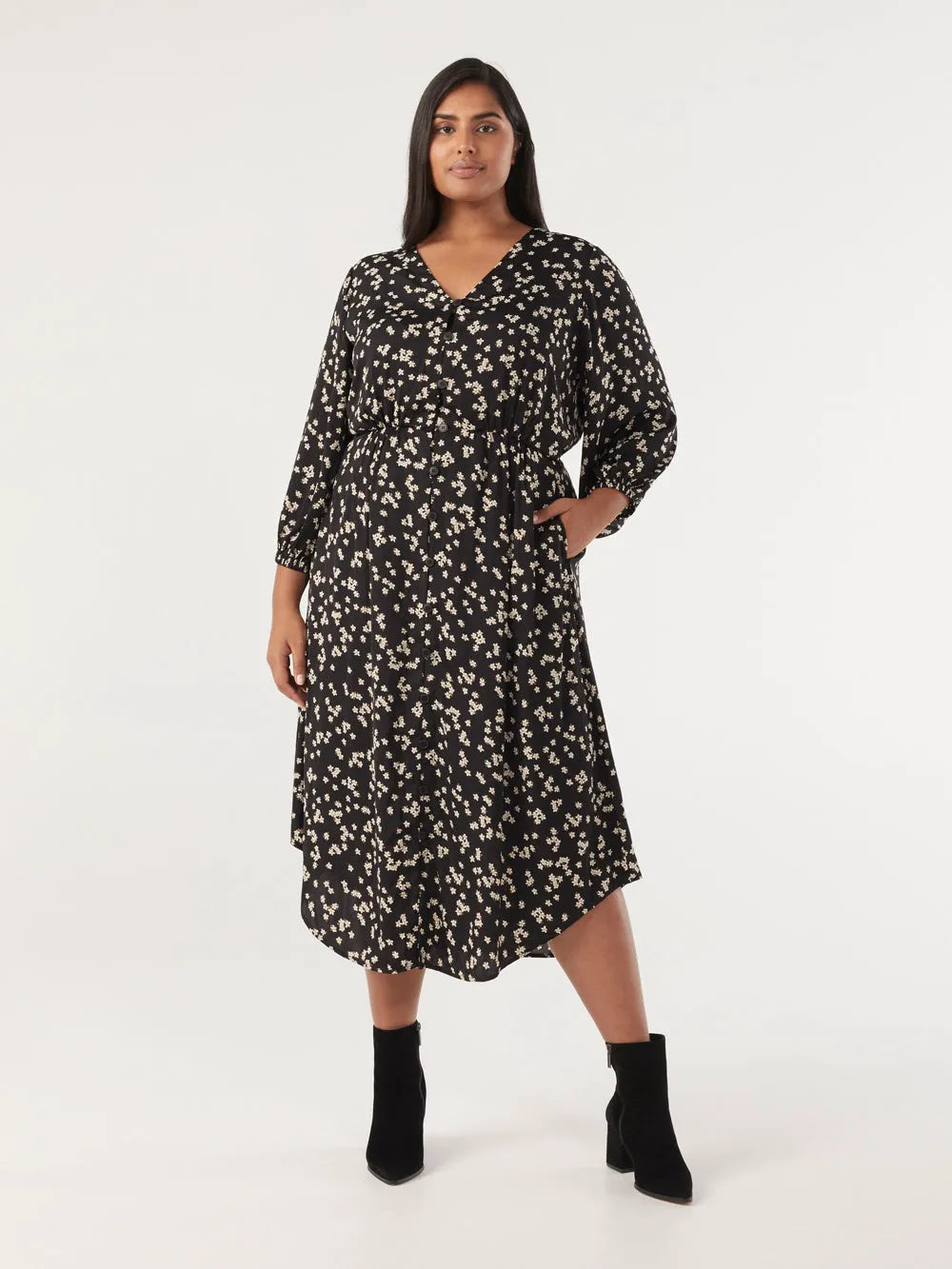 The Washed Satin Print Dress