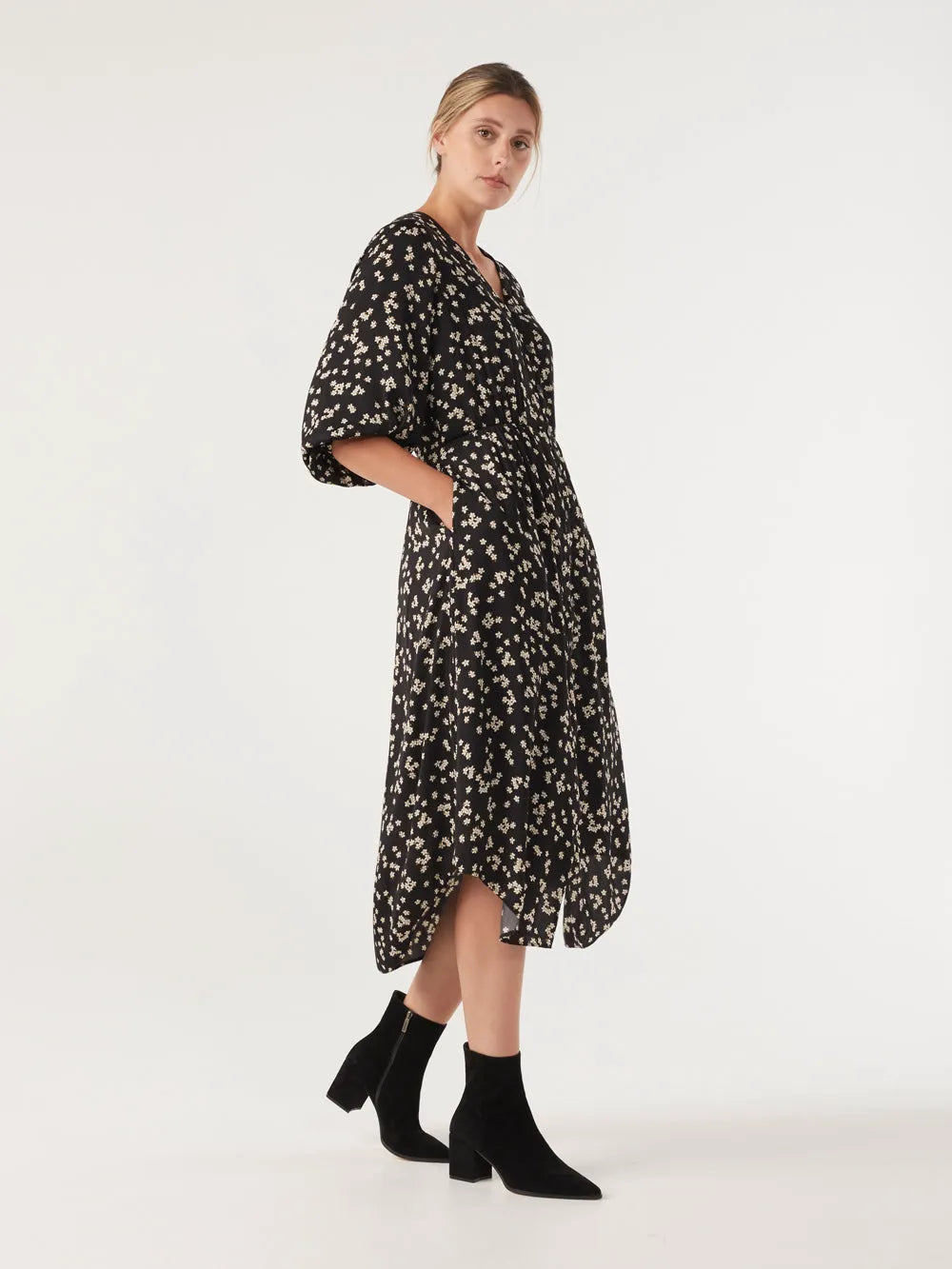The Washed Satin Print Dress