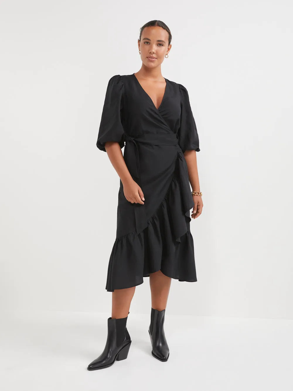The Wrap Ruffle Dress