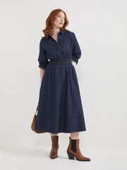 The Chambray Waisted Shirt Dress